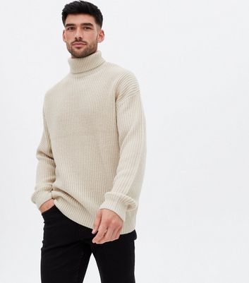 cream mens roll neck