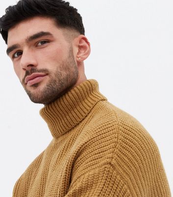 mens ribbed roll neck jumper