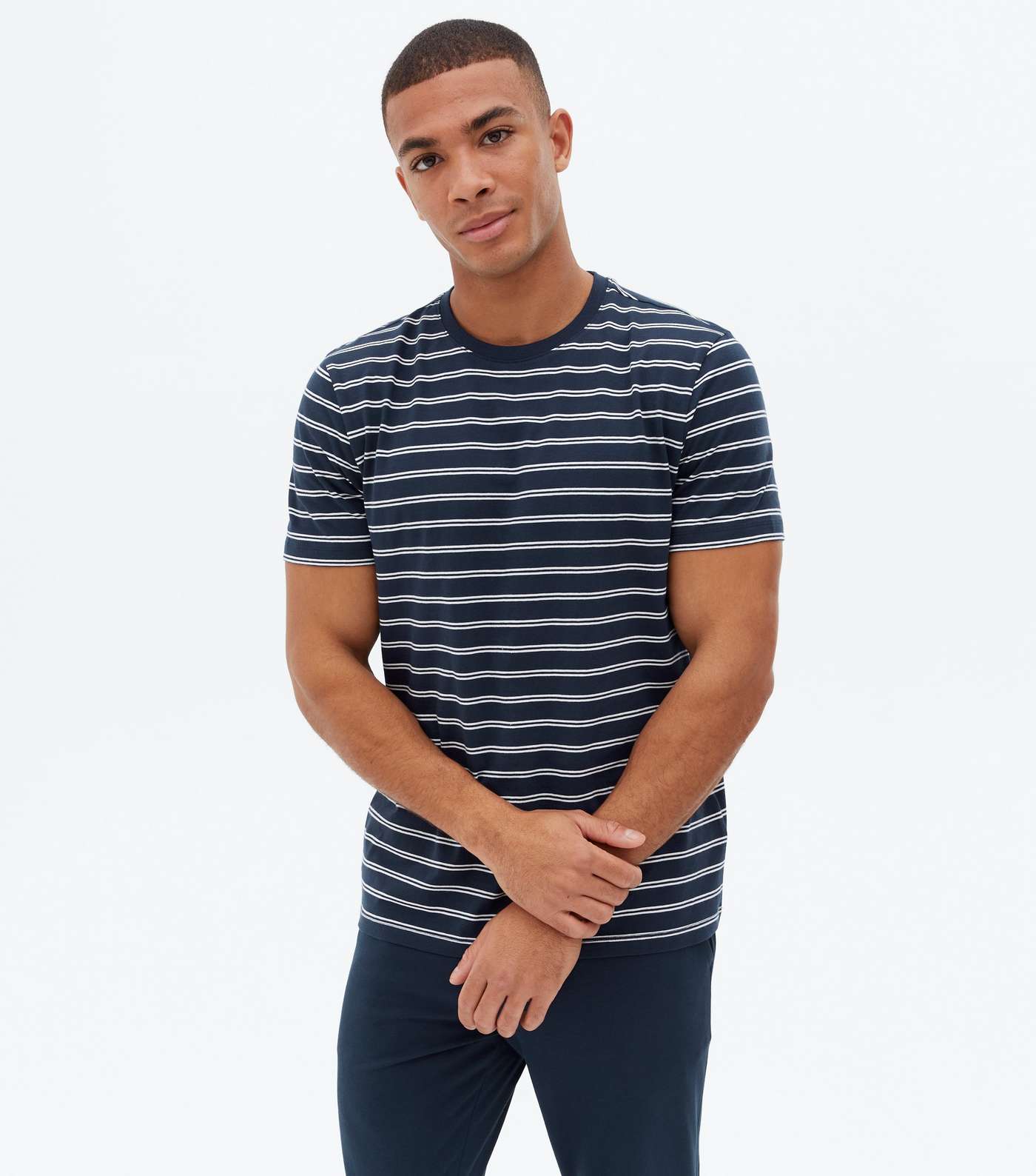 Navy Stripe T-Shirt and Jogger Lounge Set Image 2