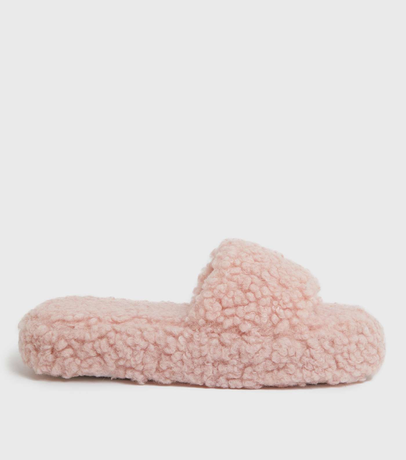 Pink Teddy Chunky Slider Slippers Image 2