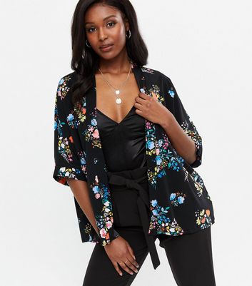 black floral kimono cardigan