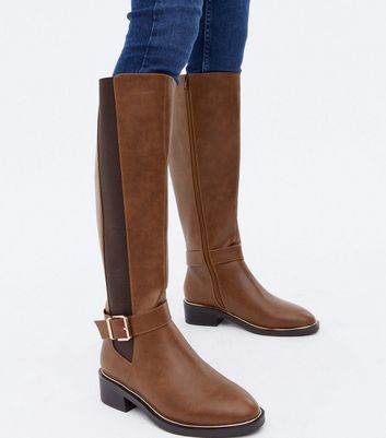 wide fit brown boots