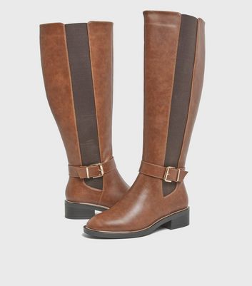 tan leather high boots