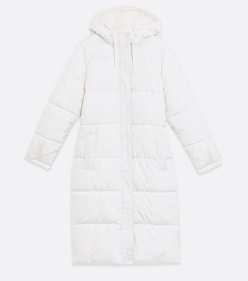 White long hot sale puffer jacket