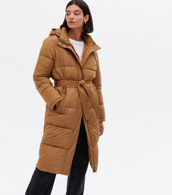 tan brown puffer jacket