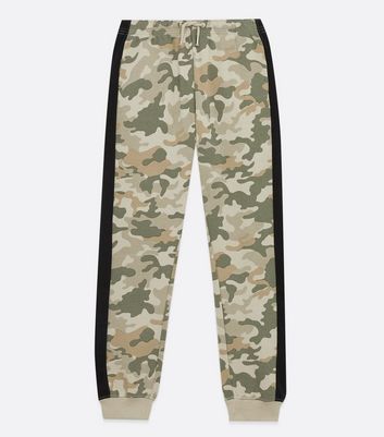 Camo side stripe store joggers