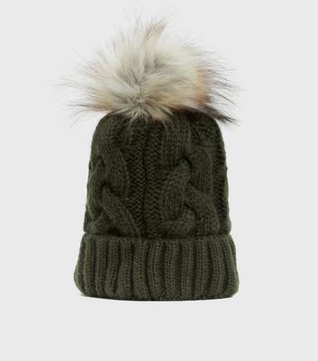 Womens khaki sales bobble hat