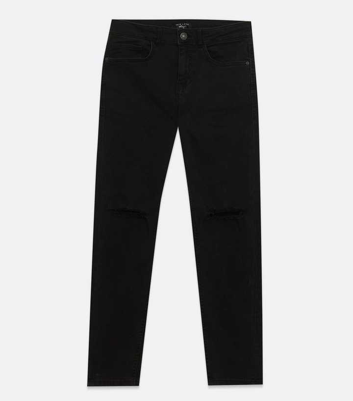 konsensus Overhale Slør Boys Black Ripped Knee Skinny Jeans | New Look