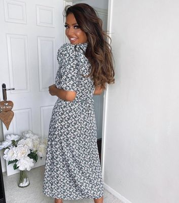AX Paris Cream Ditsy Floral Midi Dress 