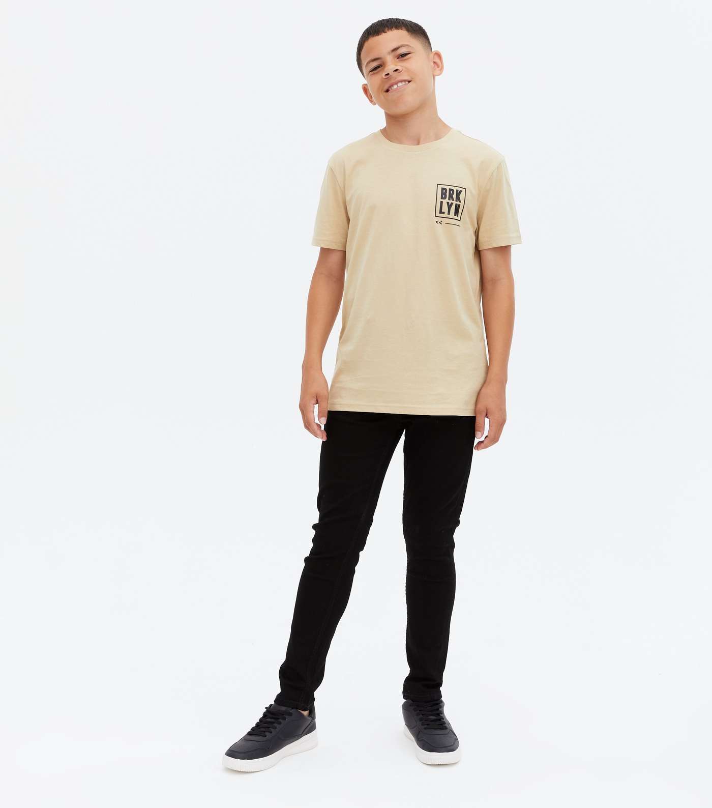 Boys Stone BRKLYN Front and Back Logo T-Shirt Image 2