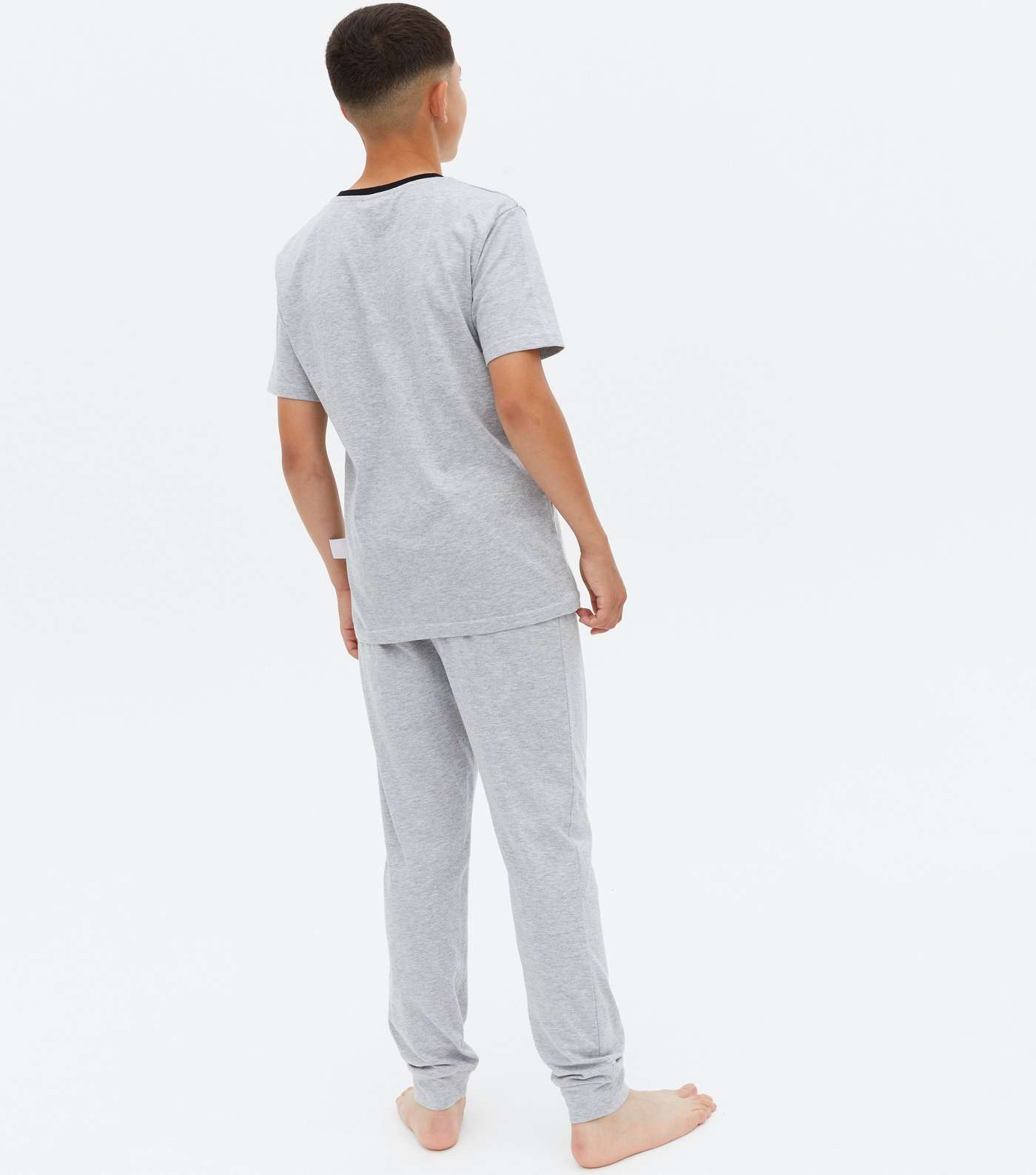 Boys Grey Marl NASA Logo T-Shirt and Jogger Pyjama Set Image 4