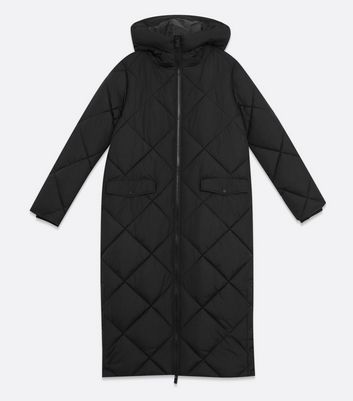 long quilted black coat