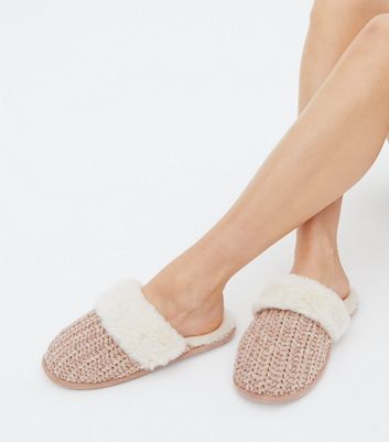 knitted mule slippers