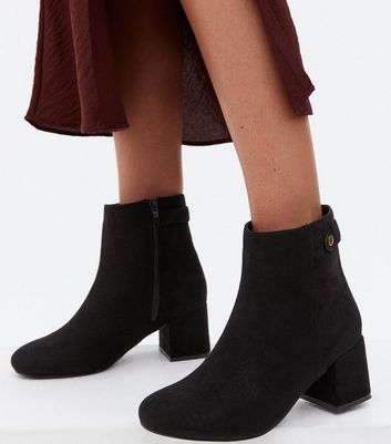 womens black ankle heel boots