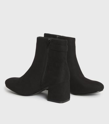 womens wide fit black ankle boots