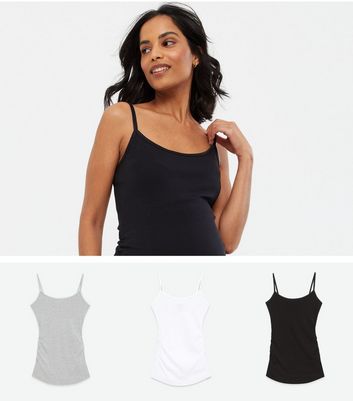 Click to view product details and reviews for Maternity 3 Pack White And Black Strappy Camis New Look.