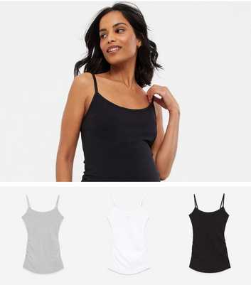 Maternity 3 Pack White and Black Strappy Camis