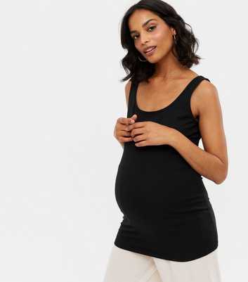 Maternity Black Long Vest