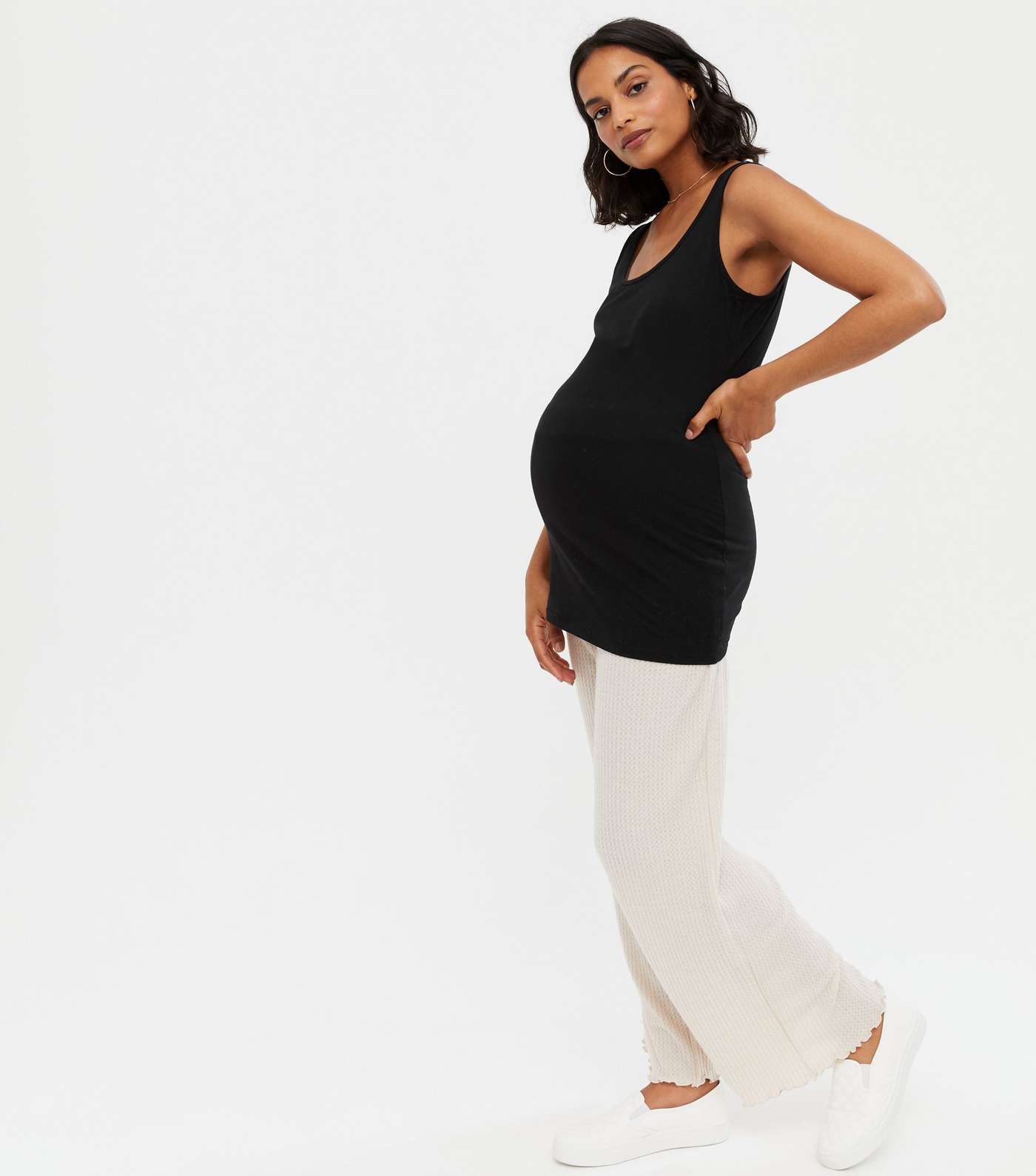 Maternity Black Long Vest Image 2