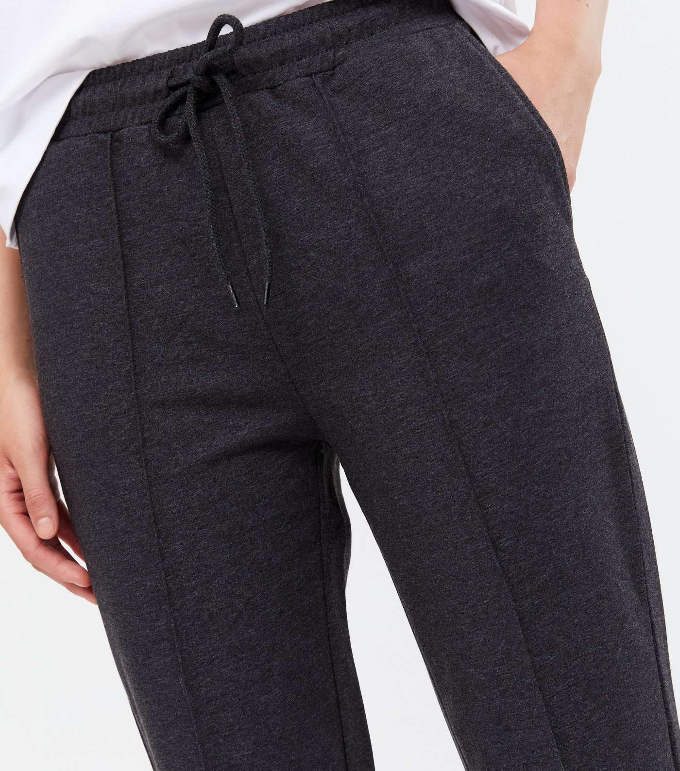 Dark Grey Ponte Pintuck Trousers Image 3