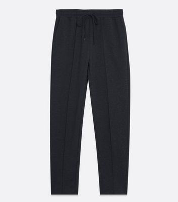 Dark Grey Ponte Pintuck Trousers | New Look