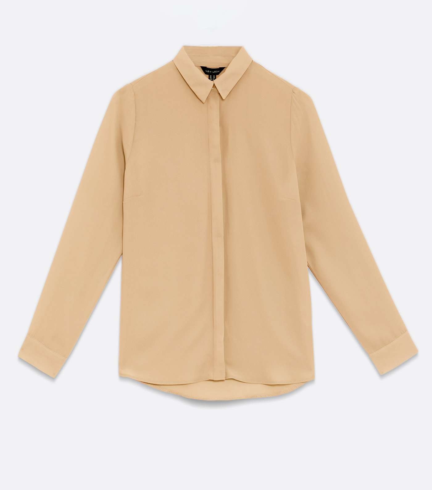 Tan Long Sleeve Collared Shirt Image 5