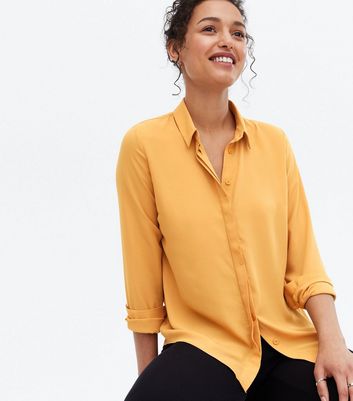 Mustard Long Sleeve Collared Shirt 