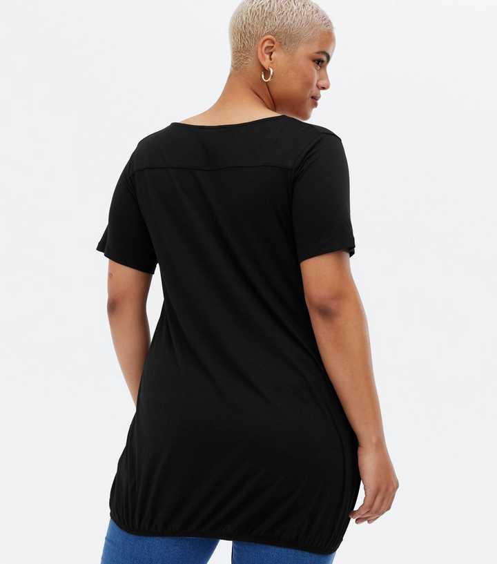 black bubble hem t shirt