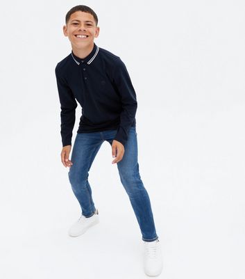 Boys Blue Mid Wash Skinny Jeans | New Look