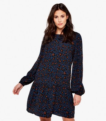 navy leopard print dress