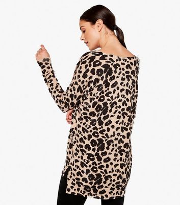 Click to view product details and reviews for Apricot Stone Leopard Print Batwing Jumper New Look.