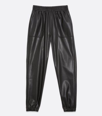 New look deals leather joggers