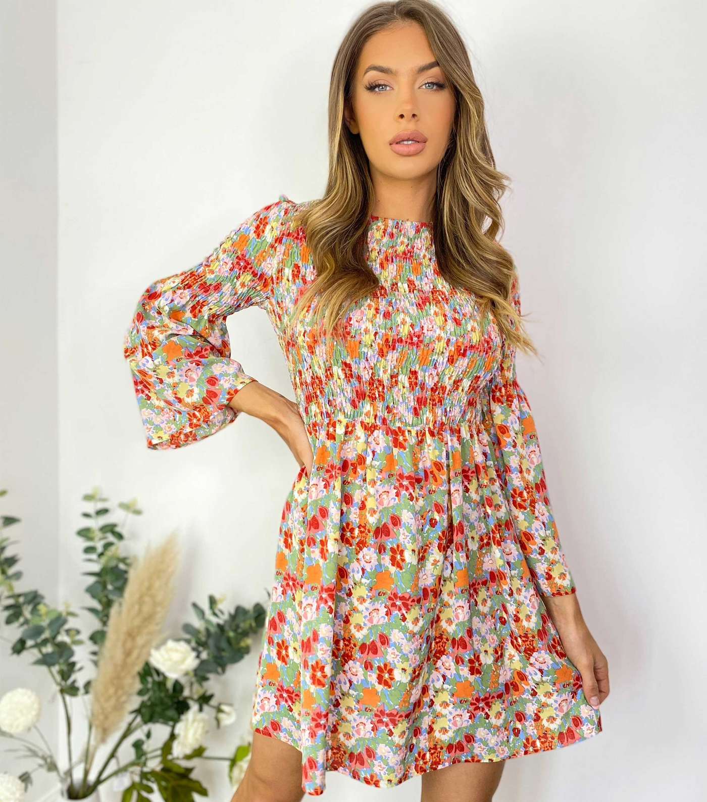Urban Bliss Multicoloured Floral Shirred Dress