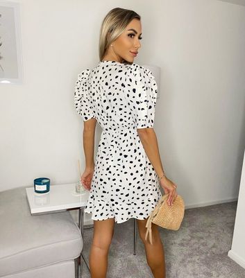 AX Paris White Spot Frill Mini Wrap 