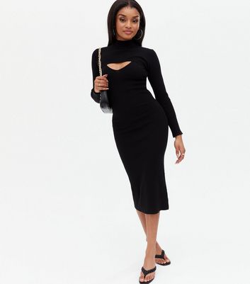 petite black bodycon dress