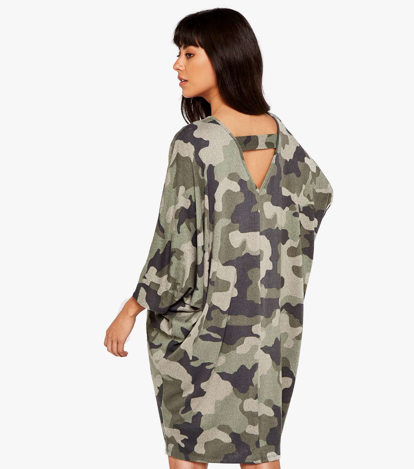 Apricot Green Camo Cocoon Dress Image 3