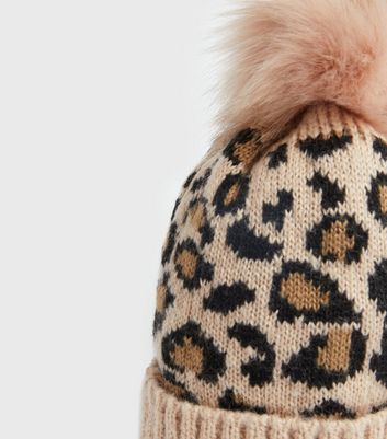 animal print winter hat