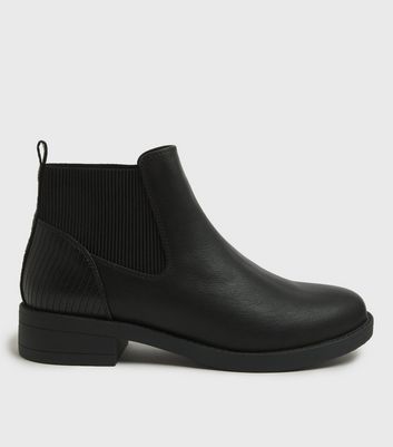 Click to view product details and reviews for Girls Black Round Toe Chelsea Boots New Look Vegan.