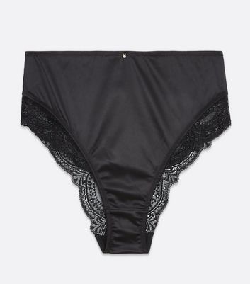 Lacy Black Silky Panties Vassarette Label Women's High Waist