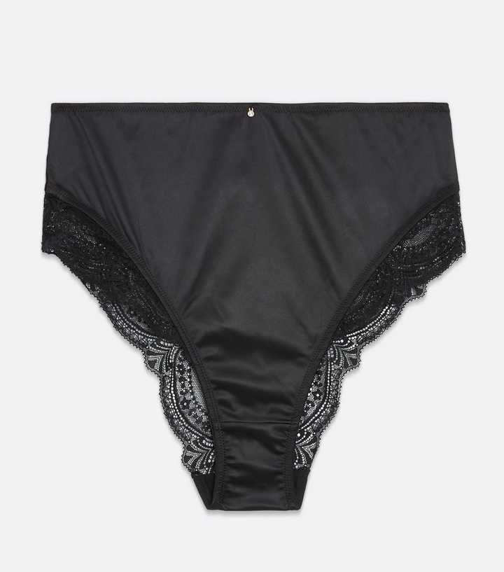 JUBEN Knickers,Womens Black Briefs,Satin Underwear for Women
