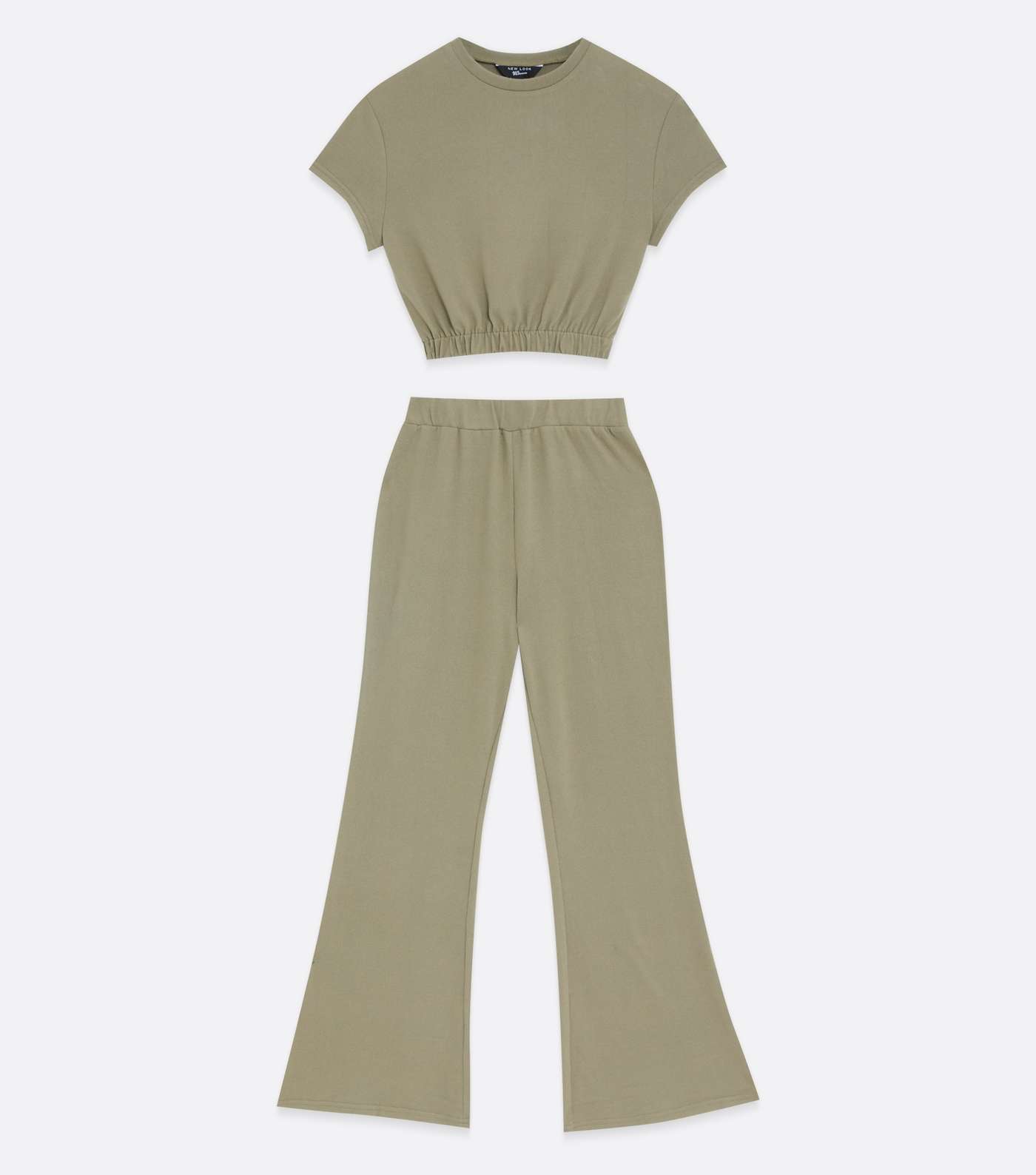 Girls Olive Fine Knit T-Shirt and Trousers Set Image 5