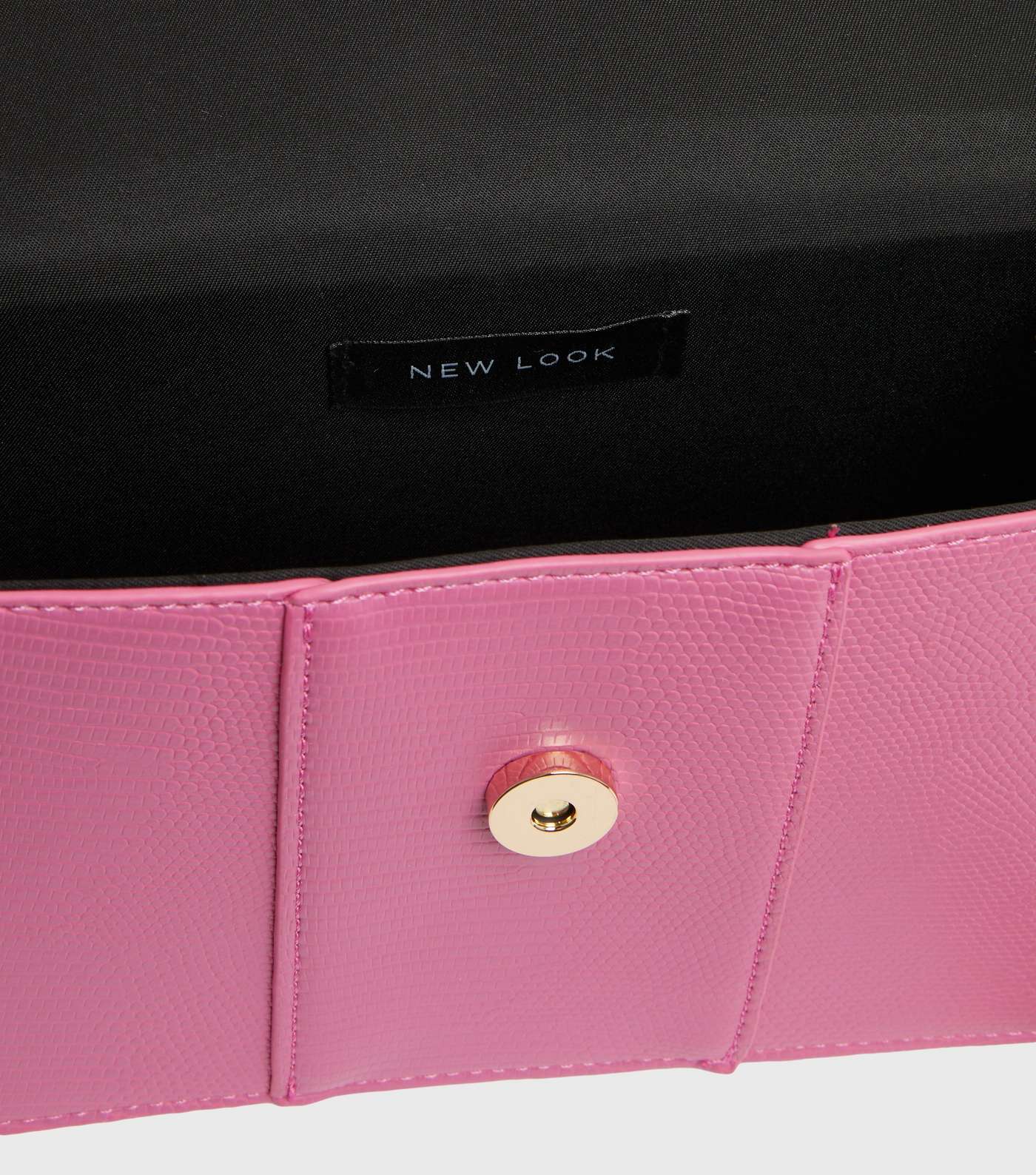 Pink Faux Croc Ring Front Chain Cross Body Bag Image 4