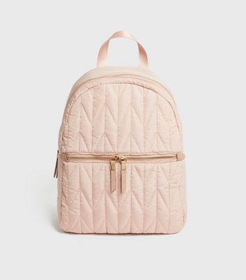 Pink store quilted backpack