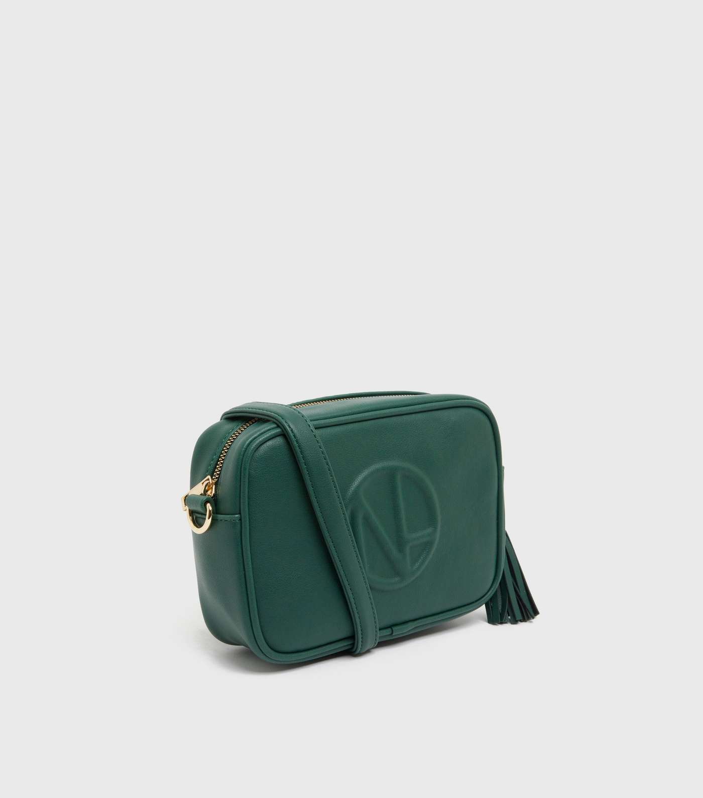 Dark Green Leather-Look Embossed Cross Body Bag Image 3
