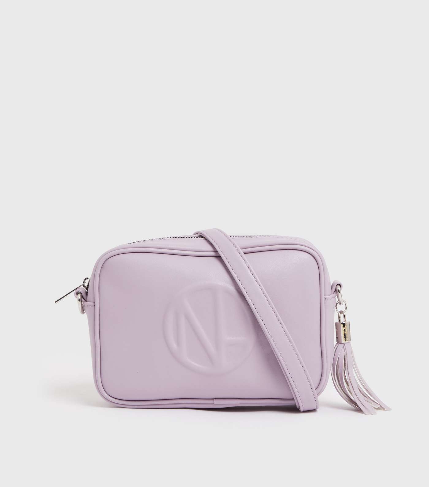 Lilac Leather-Look Embossed Cross Body Bag