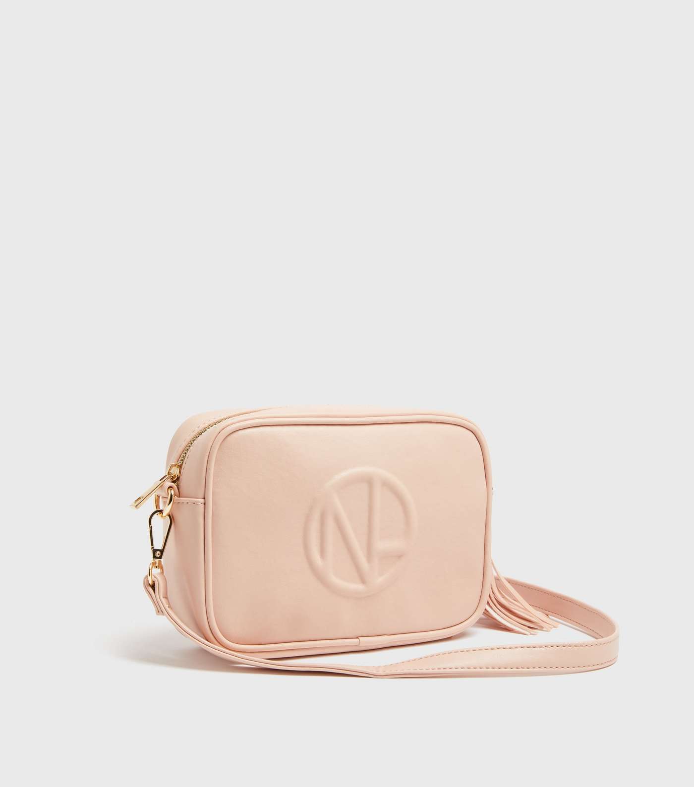 Pale Pink Leather-Look Embossed Cross Body Bag Image 3