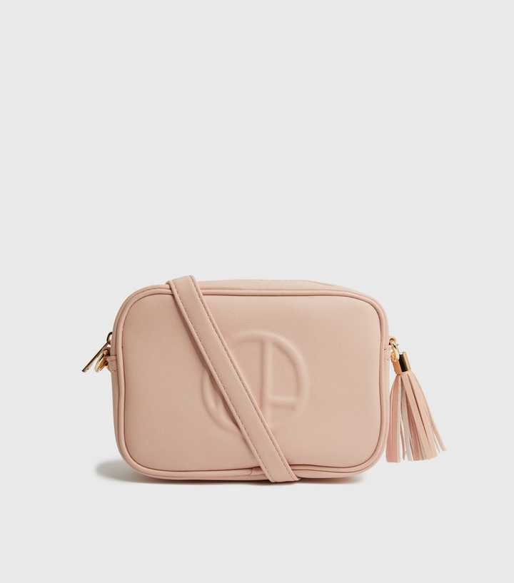 Mid Pink Leather-Look Embossed Cross Body Bag