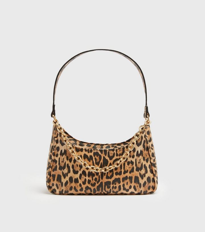 Brown Leopard Print Chain Shoulder Bag | New Look