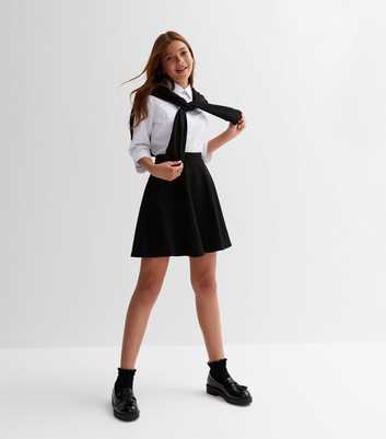 Girls Black Pleated Skater Skirt