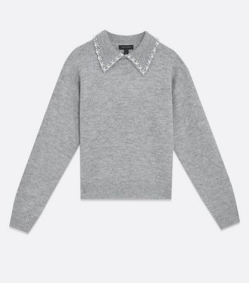 Sweater with hot sale pearl collar